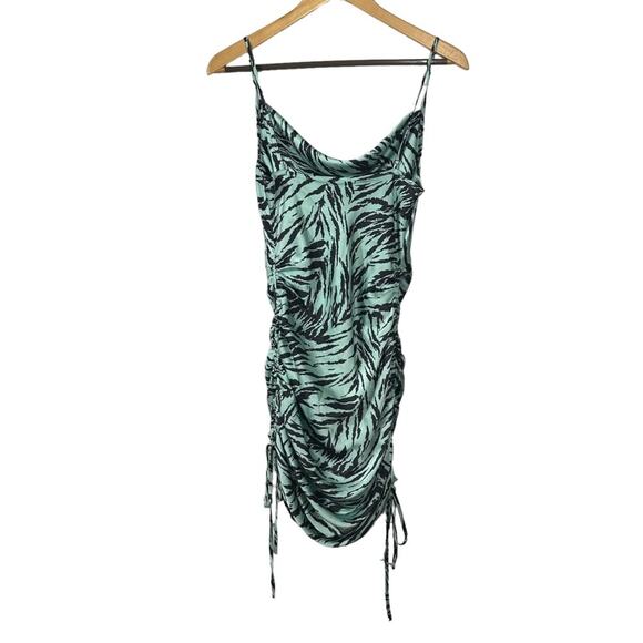 WAYF Leola Ruched Zebra Camisole Slip Dress Size XS - Picture 3 of 10